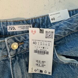 NWT Zara wide leg cropped jeans